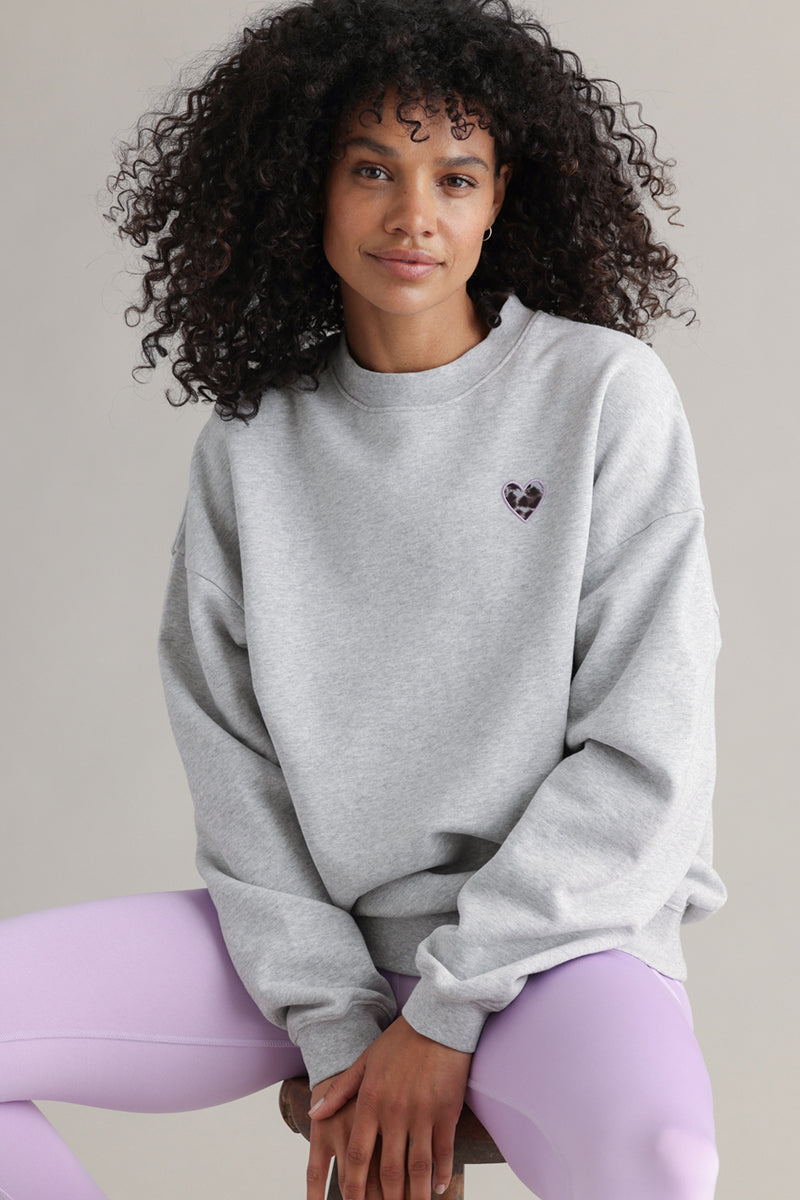 Sweatshirt Leo Heart Grey Melange | Hey Honey & Active Wear