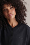 Bomber Jersey Jacket Black | Hey Honey & Active Wear