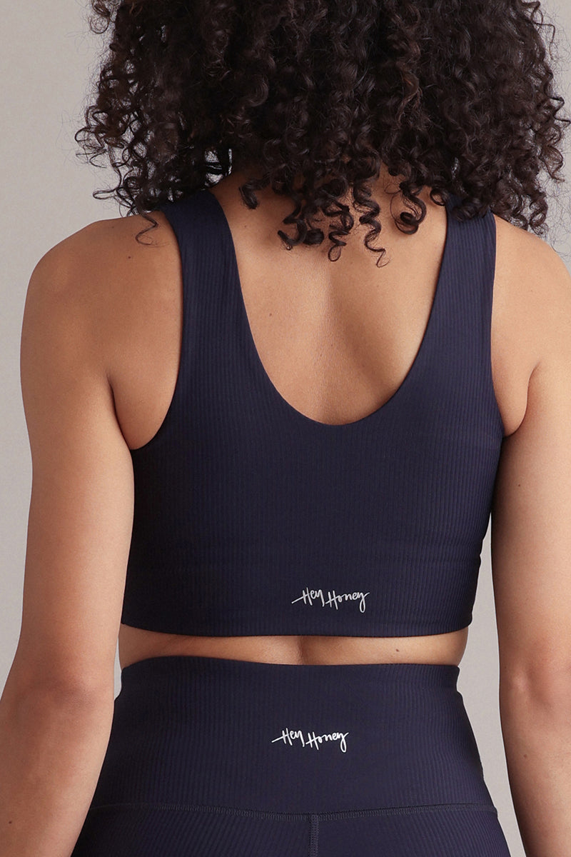 Bustier Ribbed Baritone Blue | Hey Honey & Active Wear