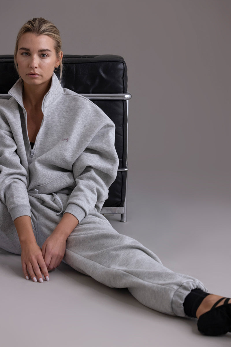 Zip Sweater Grey Melange