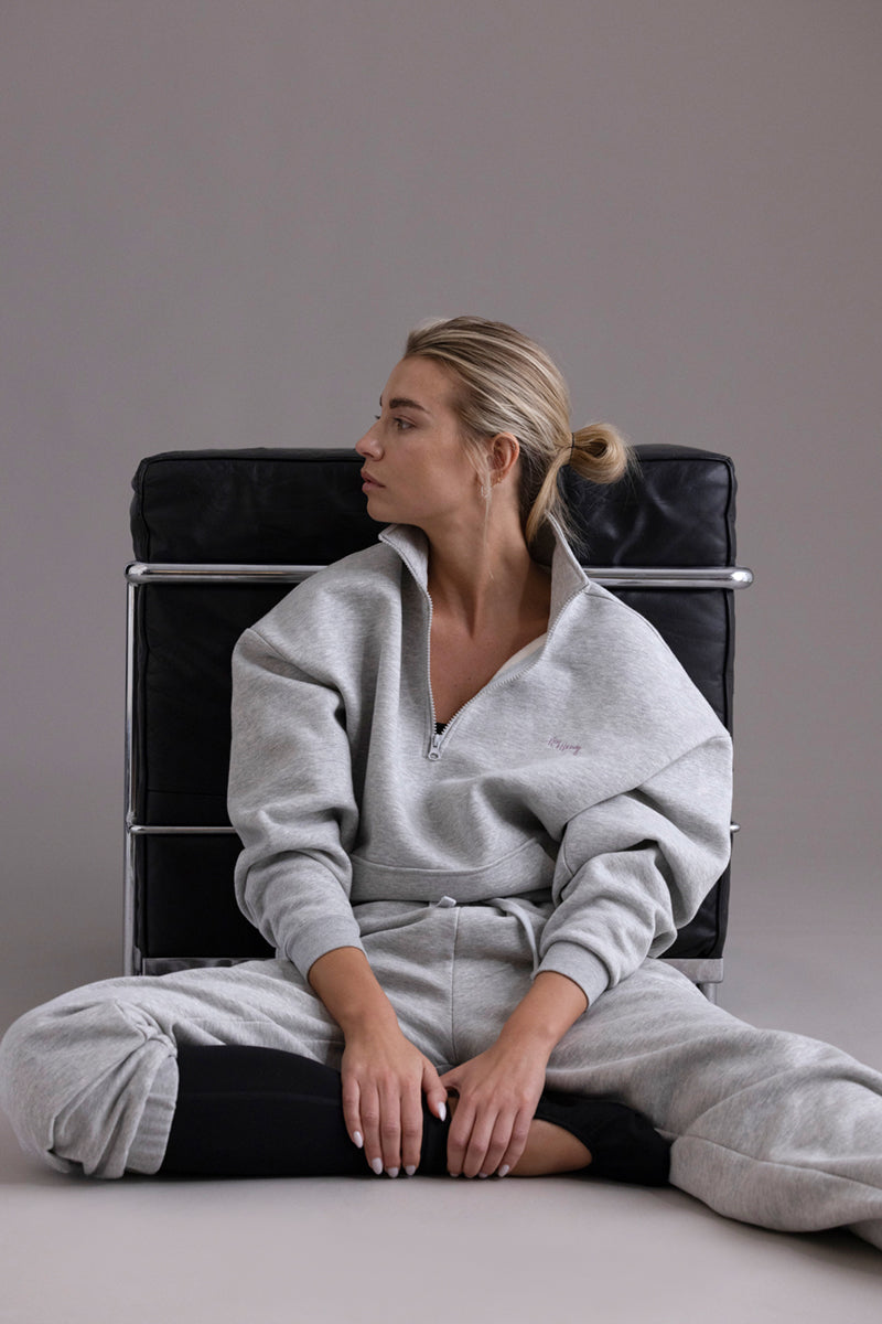 Zip Sweater Grey Melange