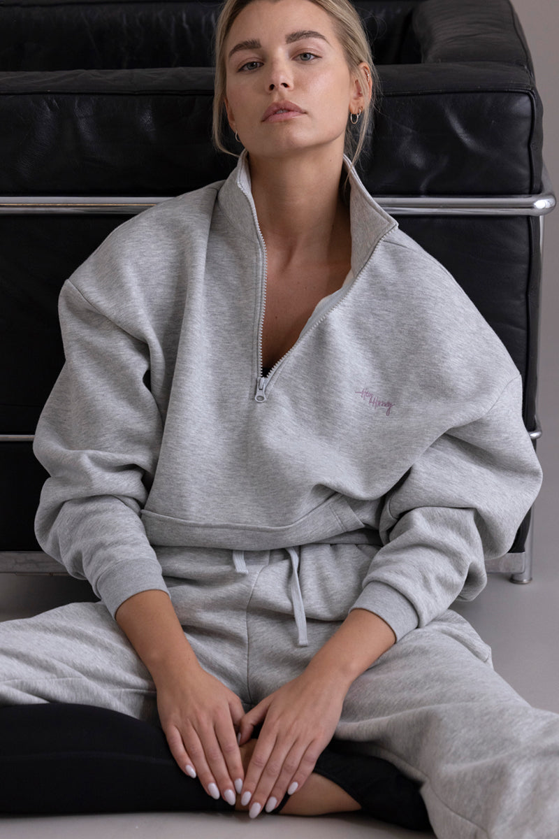 Zip Sweater Grey Melange