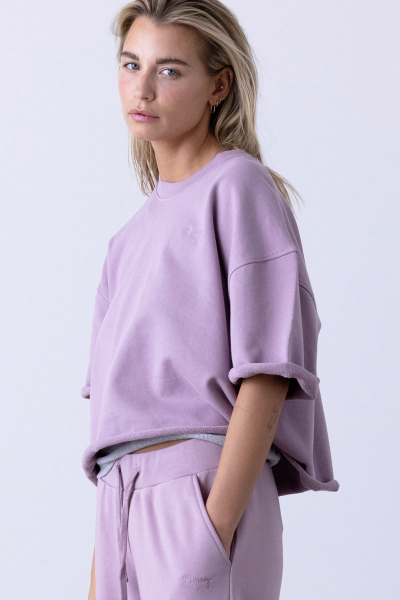 Short Sleeve Sweat Mauve