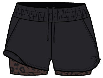 Ribstop Shorts with inner tight Black | Hey Honey & Active Wear