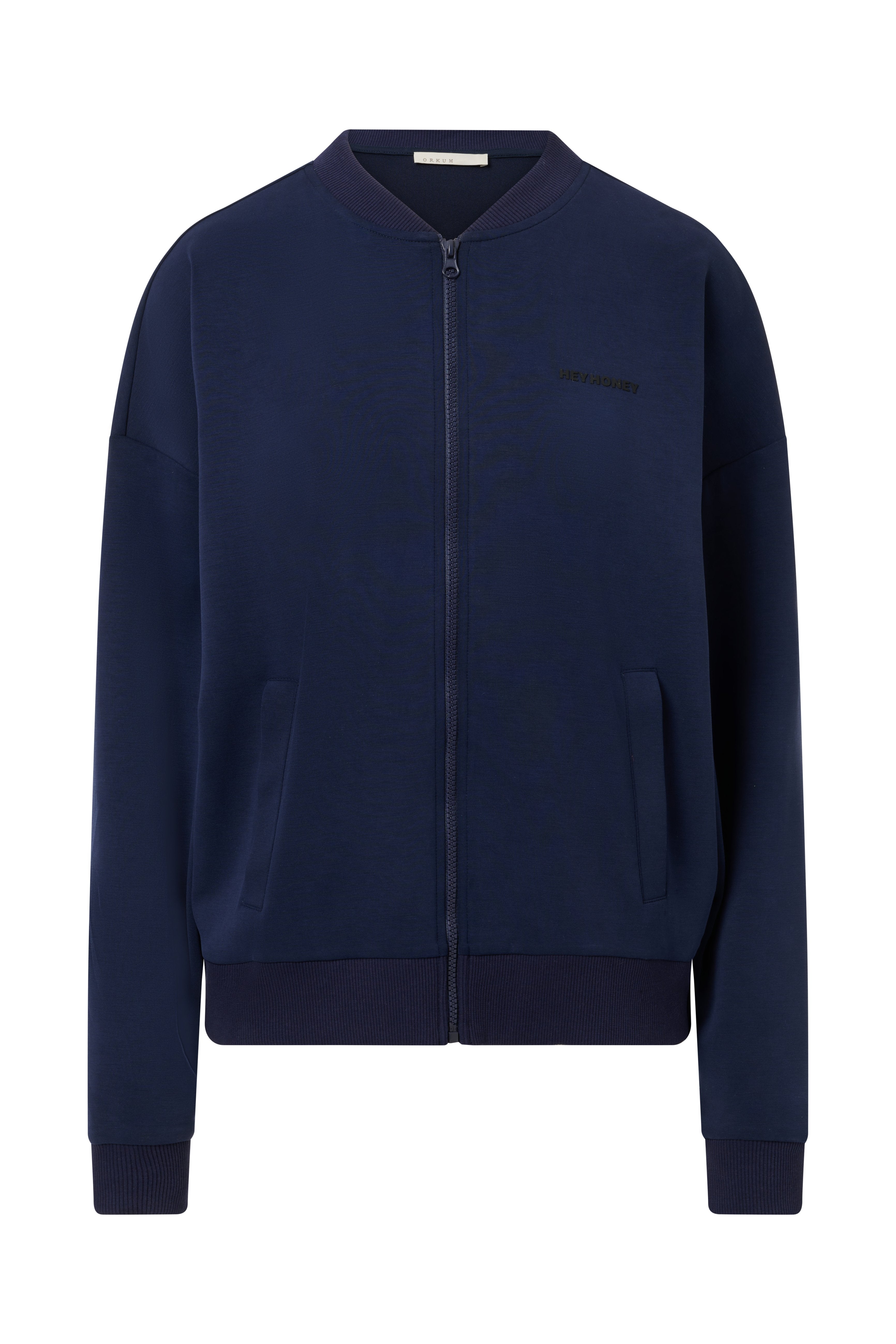 Bomber Jersey Jacket Baritone Blue | Hey Honey & Active Wear