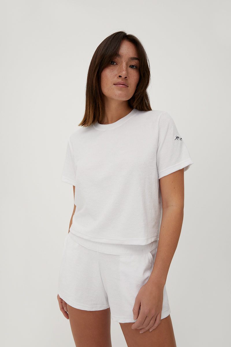 Terry Short White | Hey Honey Yoga & Active Wear