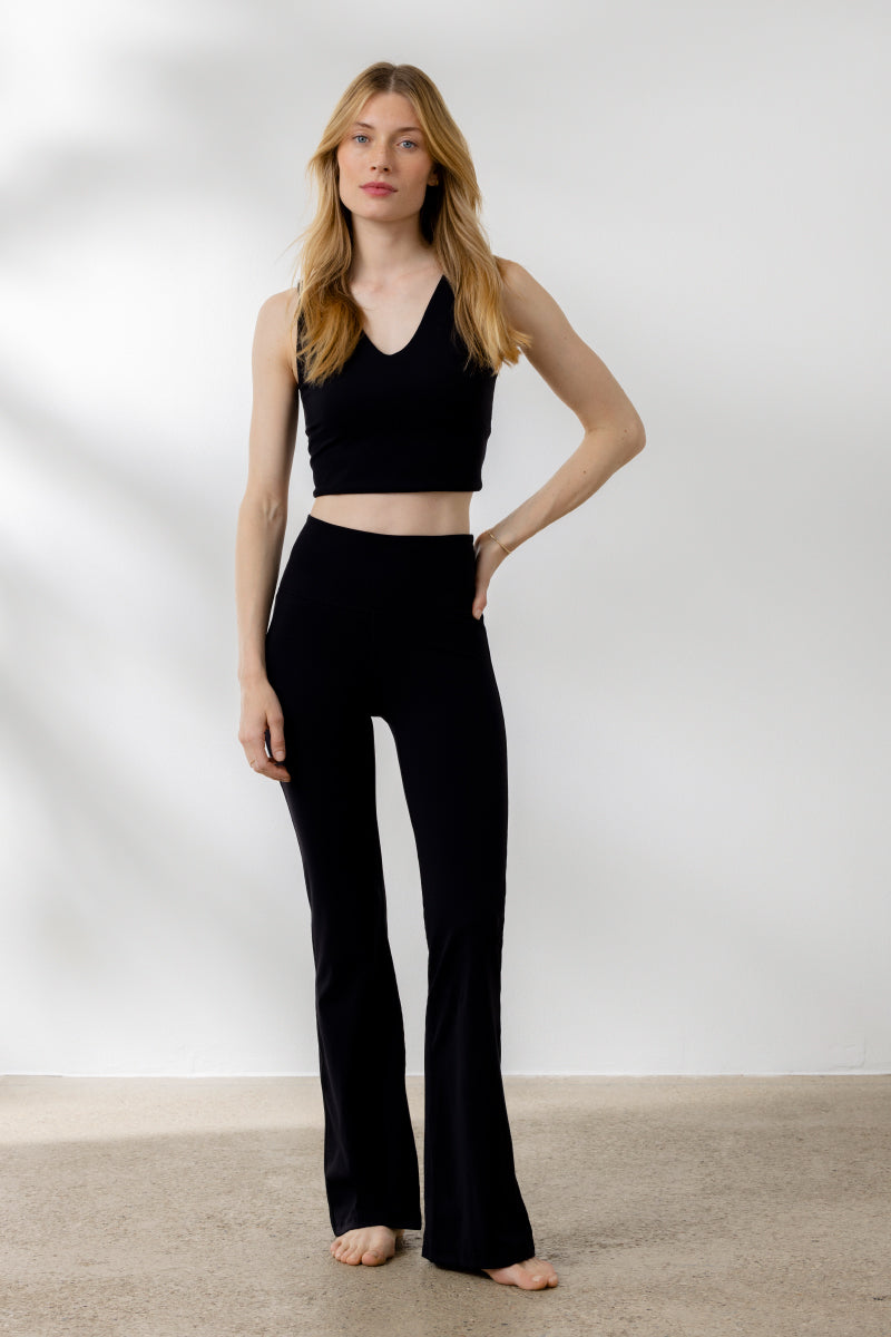 Flared Leggings Soft Black | Hey Honey Yoga & Active Wear