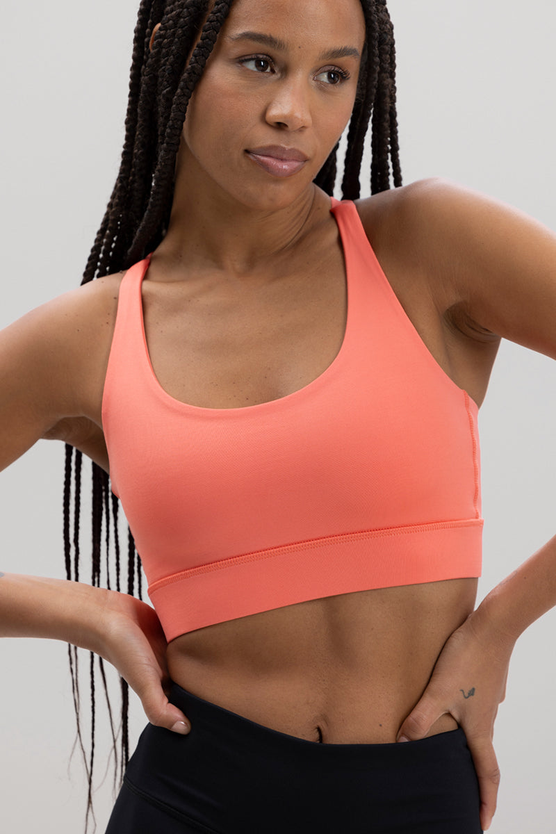 Criss-Cross Bra Peach | Hey Honey Yoga & Active Wear