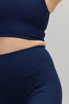 High-Waist Leggings Ribbed Blue Depth | Hey Honey & Active Wear