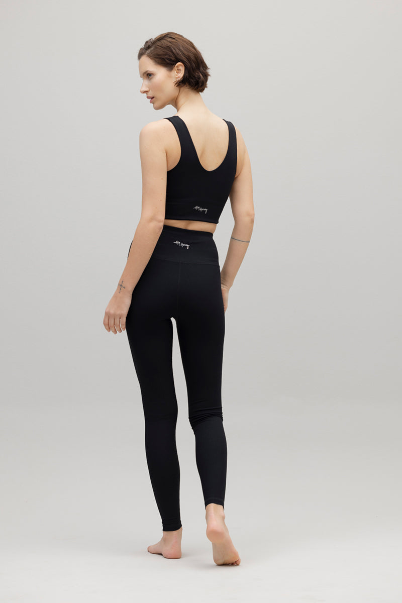 High-Waist Leggings Ribbed Black | Hey Honey & Active Wear