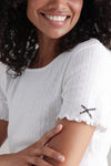 T-Shirt Pointelle White | Hey Honey & Active Wear