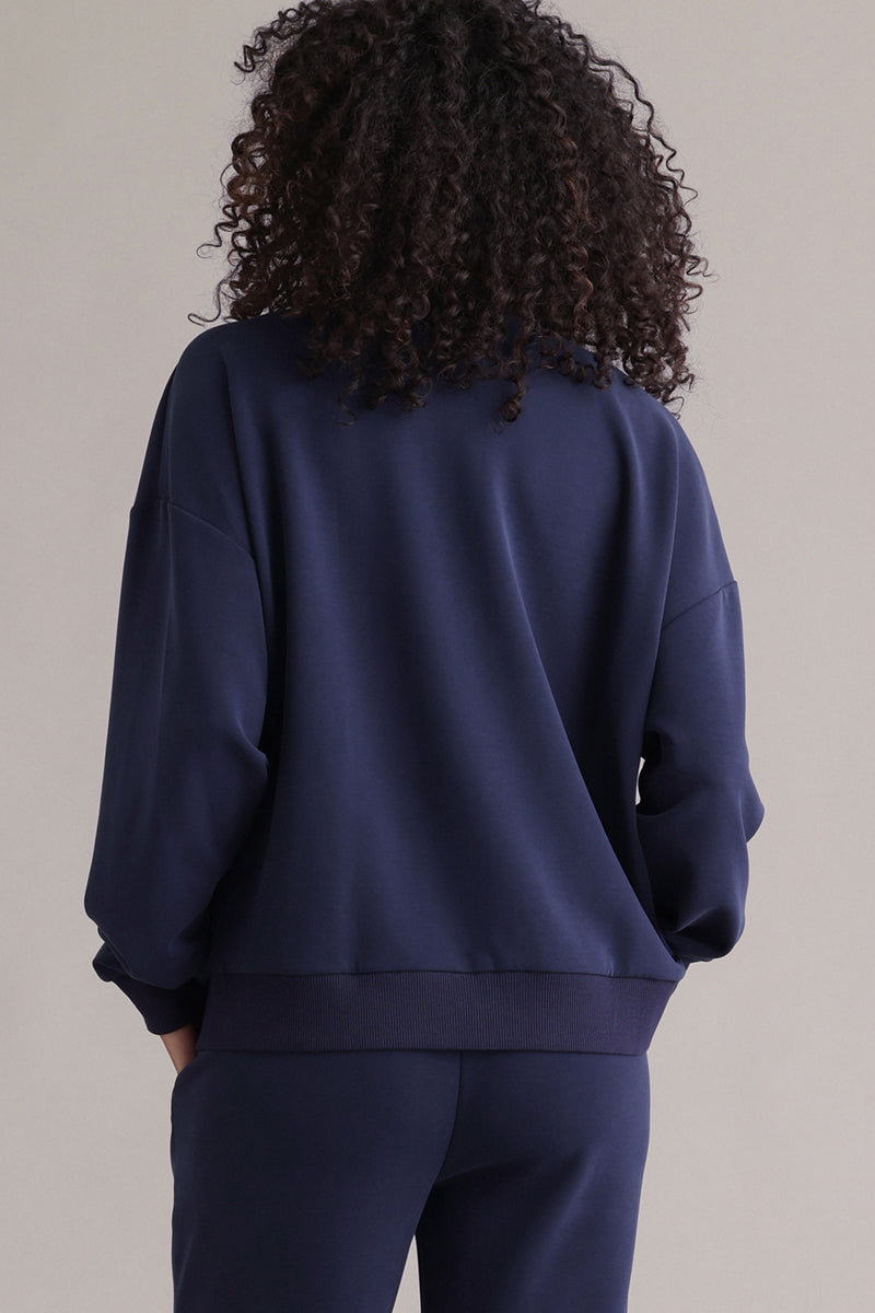 Bomber Jersey Jacket Baritone Blue | Hey Honey & Active Wear