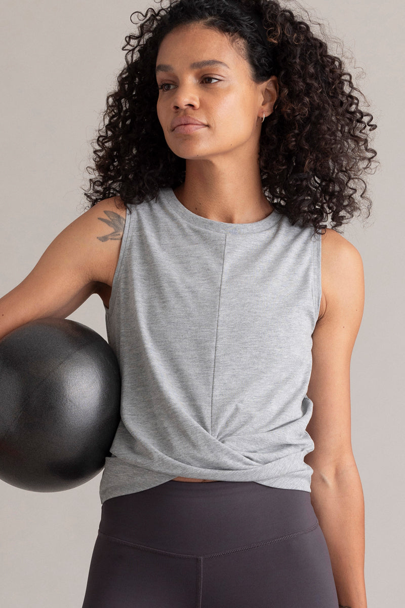 Tops Grey Melange | Hey Honey Yoga & Active Wear
