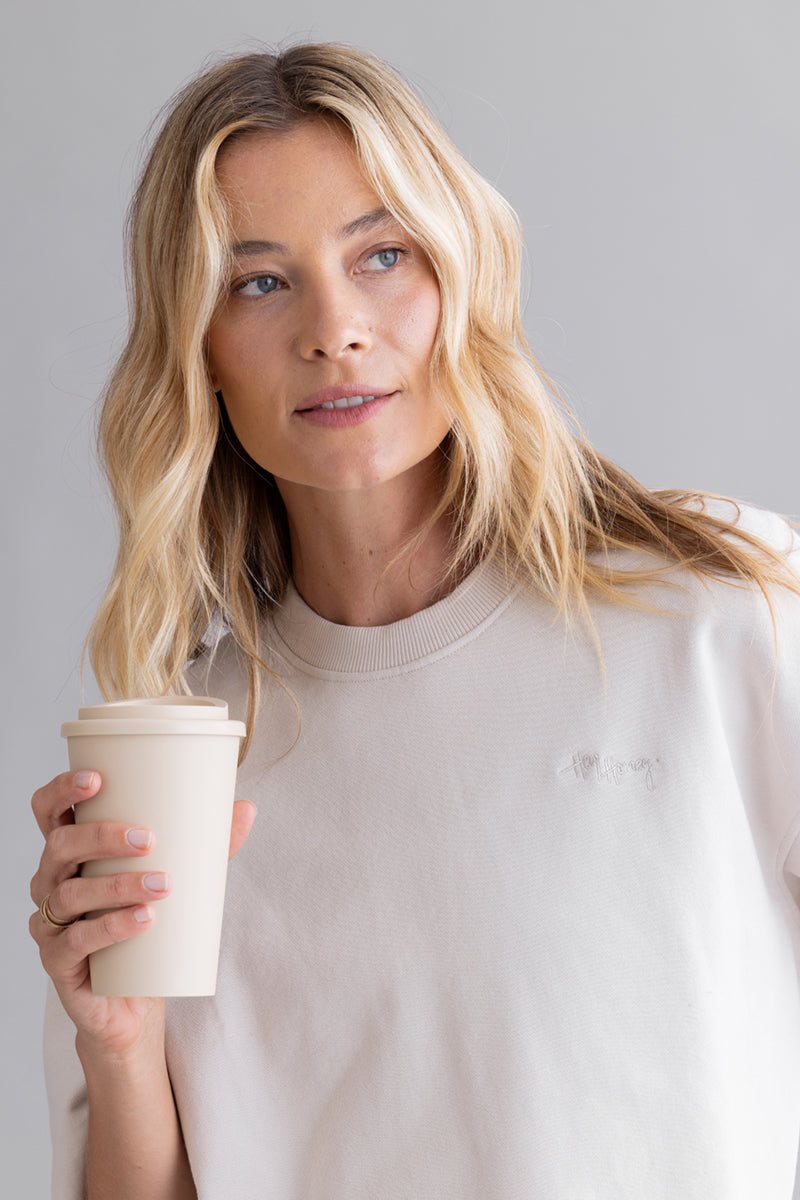 Short Sleeve Sweat Off White | Hey Honey & Active Wear