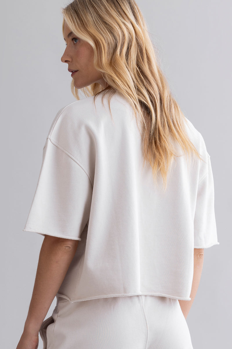 Short Sleeve Sweat Off White | Hey Honey & Active Wear