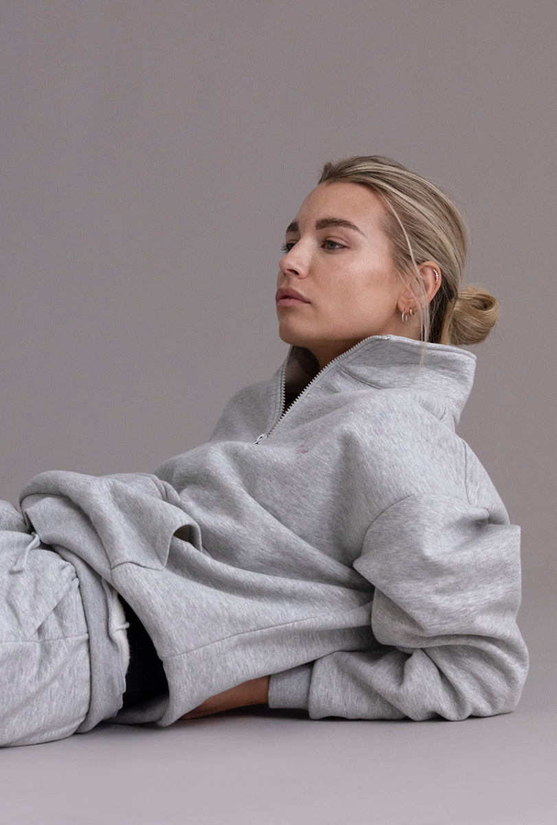 Zip Sweater Grey Melange