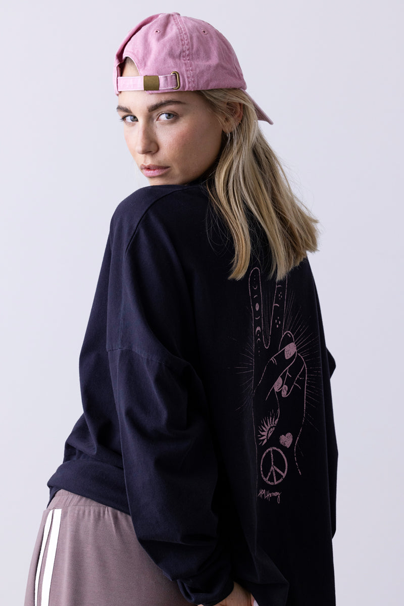 Oversized Longsleeve Peace Black | Hey Honey & Active Wear