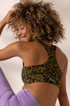 Bra Distorted Animal Green | Hey Honey Yoga & Active Wear